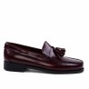 Mocasín Borlas Piel Burdeos