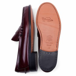 Mocasín Antifaz Piel Burdeos