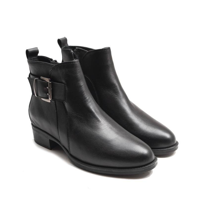 Monk Leather Ankle Boots
