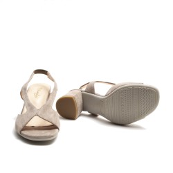 Nude Suede Sandal