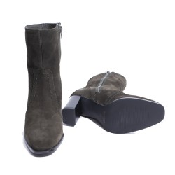 Ankle Boot Green Suede Leather