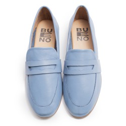 Mocasín Piel Azul Bebe