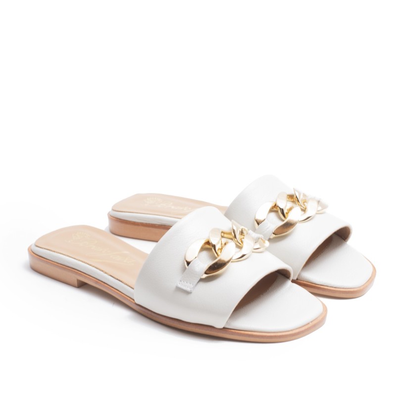 White Flat Sandals