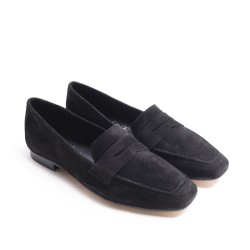 Black Suede Leather Mask Loafer