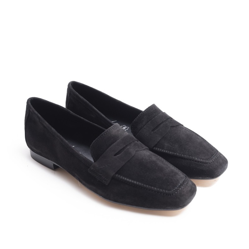 Black Suede Leather Mask Loafer Black Suede Leather Mask Loafer