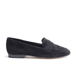 Black Suede Leather Mask Loafer