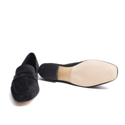 Black Suede Leather Mask Loafer