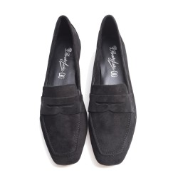 Black Suede Leather Mask Loafer