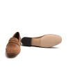 Mocasín antifaz en serraje negro. Piso cuerolite tapa