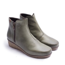 Wedge Zip Ankle Boot