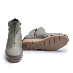 Wedge Zip Ankle Boot