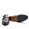 Double Monk Black Leather