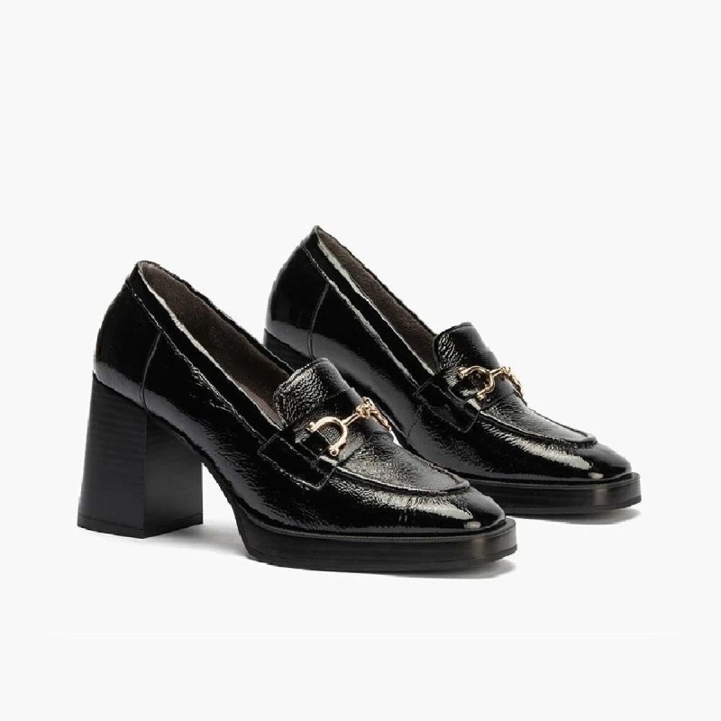 Mocasín Estribo Tacón Charol Mocasín Estribo Tacón Charol
